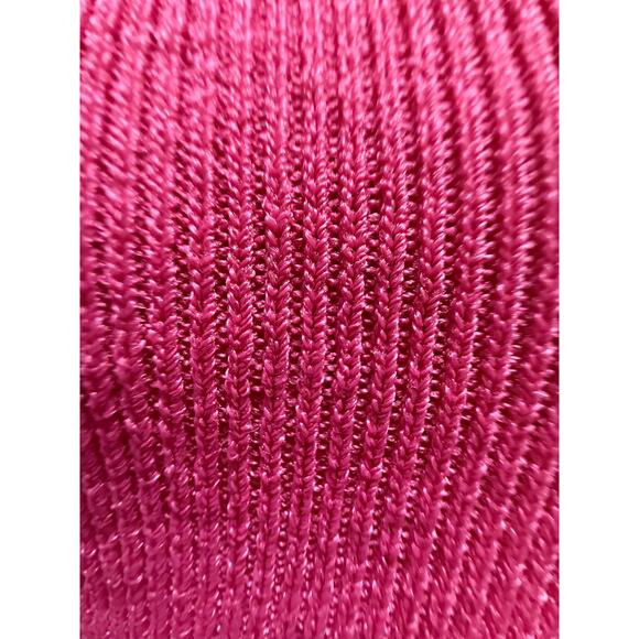 KIKIT Maurice Sasson Knit top Small Pink Silver ring sweater 3/4 sleeve - Picture 9 of 10